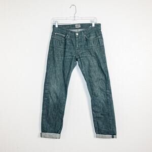 Naked & Famous Men's 29w Weird Guy Green Selvedge Denim Jeans